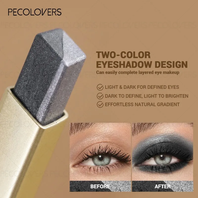 1PC Two-color Eyeshadow Stick Eye Highlighter Lazy Eyeshadow One Touch To Set High Color Development Eye Cosmetics — image 5