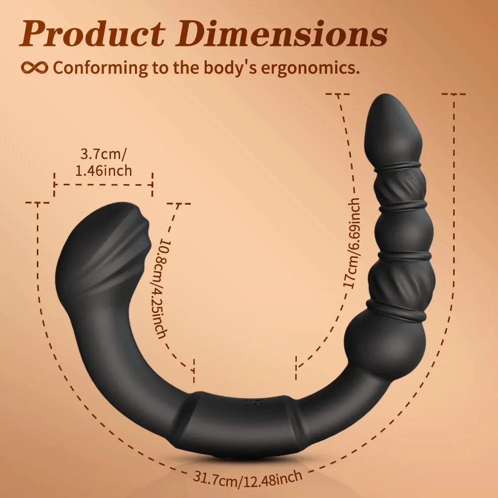 Contas anais vibratórias de ponta dupla, bolas anais para homens, massageador de próstata gay, plug anal de cabeça dupla, brinquedo sexual adulto, produtos para adultos — image 4