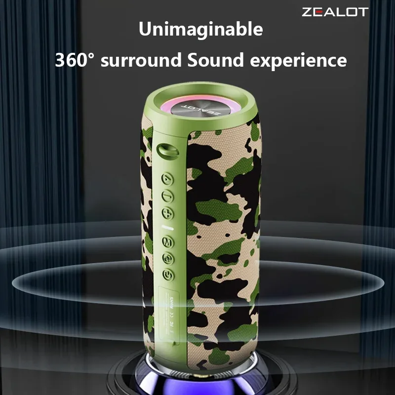 Altavoces inalámbricos S51 Pro de 40W, altavoz de graves portátil para exteriores, batería de 5200mAh, 24 horas de reproducción, estéreo fuerte. — image 9