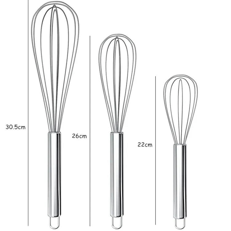 Hot Sale Premium Stainless Steel Manual Egg Beater 6‑Wire Balloon Whisk for Kitchen Baking Mixing 8‑10‑12 Inch Available