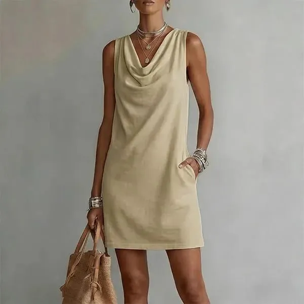 2026 Sundress Sexy Sleeveless Mini Dress Women Summer O-Neck Pockets Short Dresses For Women Elegant Beach Holiday Dress Boho — image 6