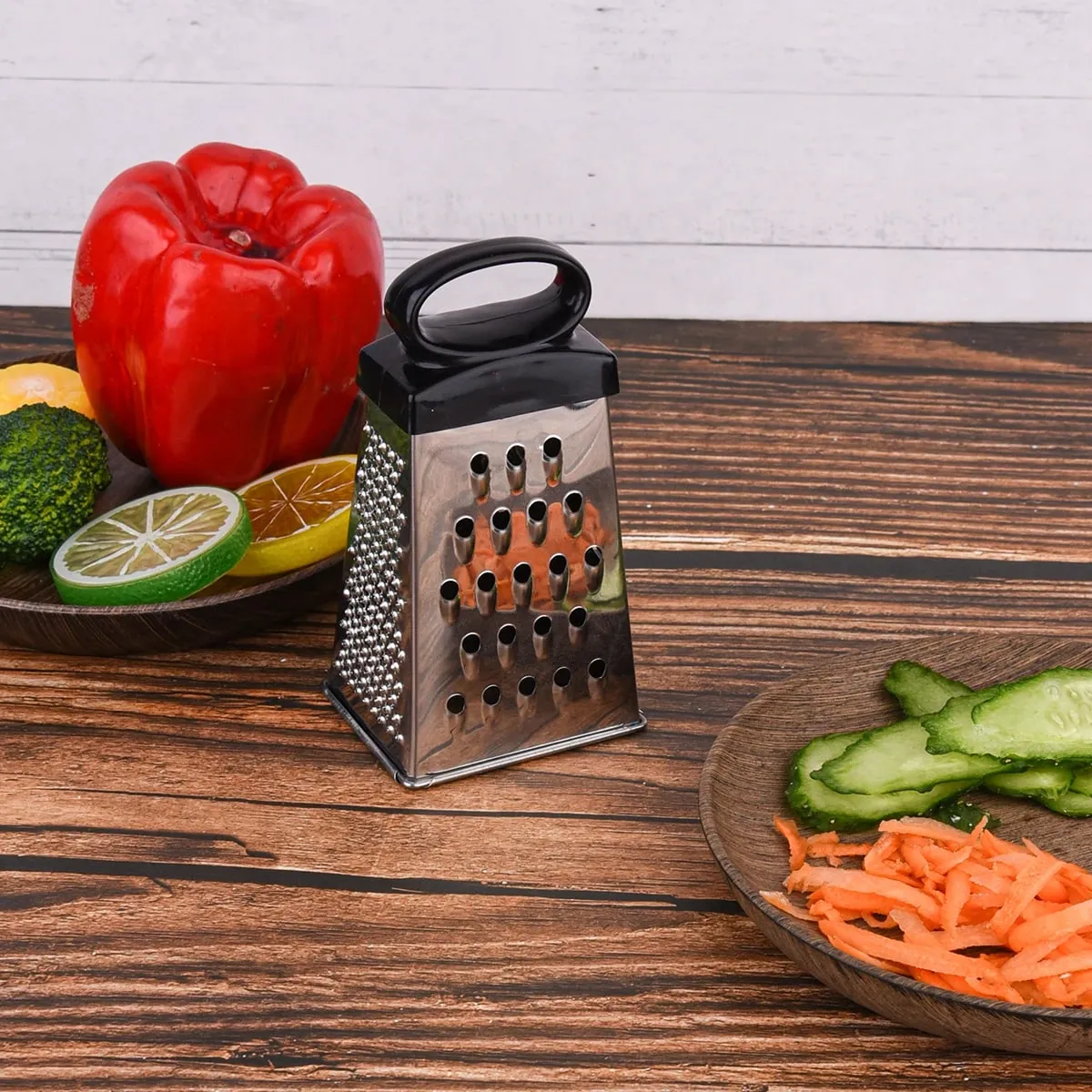 1pc Mini Size 4-Sided Stainless Steel Grater Professional Cheese Grater for Parmesan Cheese Vegetables Kitchen Tools — image 2