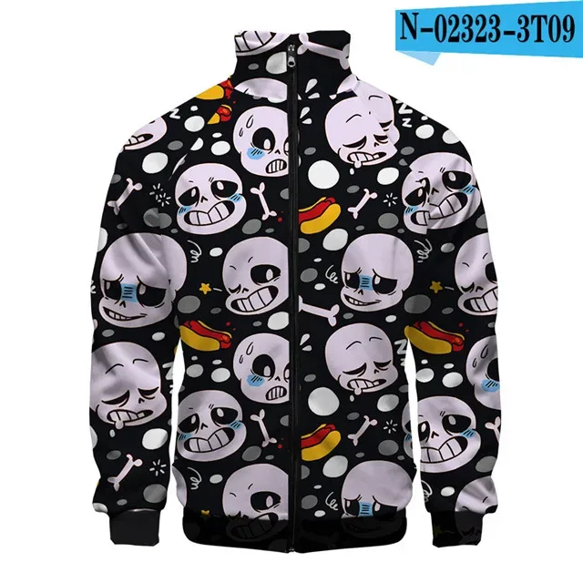 Luxo popular sans undertale 3d impressão zíper raglan jaqueta blusão meninos/meninas confortáveis gola jaquetas casacos — image 34