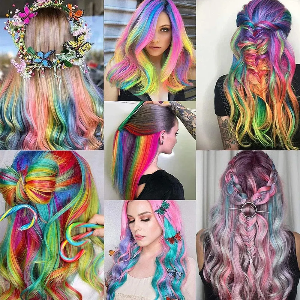 10 piece set of colored curly hair extensions clip style highlight hair patches single clip style one-piece women's dark hair — image 2