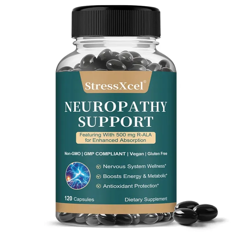 Neuropathy Capsules Herbal Blend Antioxidant Support Daily Nerve Wellness Body Metabolism Cellular Vitality and Mood Calm