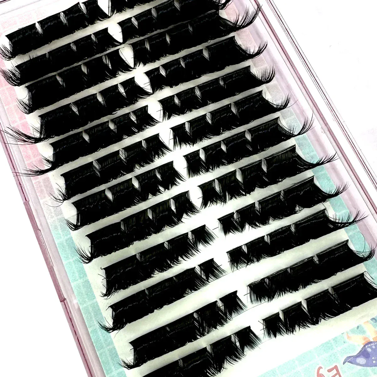 Új Thick Fluffy Single Mix 3D Segmented Natural Minkr Eyelash Extension Fox Eye Effect LashesClusteIndividual műszempillák — image 3