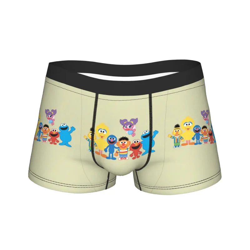 S-Sesames Streets Tango Elmo & Grover Cueca masculina Shorts Cuecas Boxershorts engraçados Qualidade Aduaneira Calcinhas Oversize — image 8
