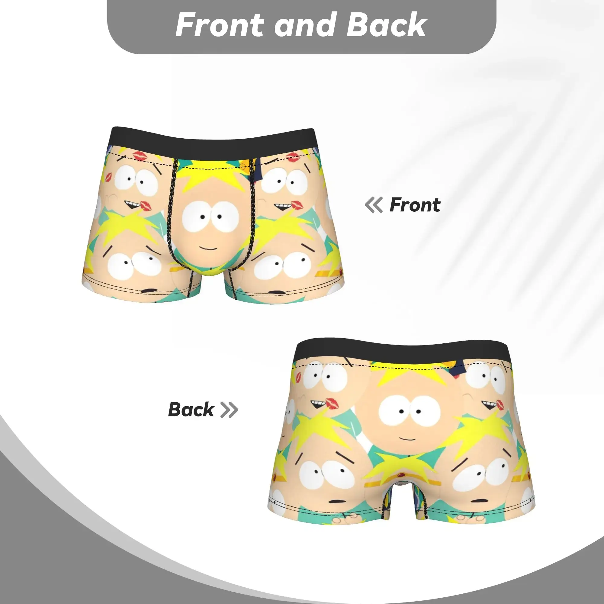 Homens sul dos desenhos animados parque manteigas stotch colagem roupa interior longa quente boxer briefs shorts calcinha masculina macio M-XXL — image 4