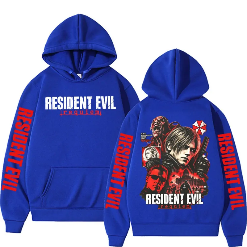 Leon Kennedy Resident Evil Requiem Merch Sweatshirts Herr Dam Casual Hoodie i fleece av hög kvalitet Harajuku klassiska gotiska hoodies — image 9
