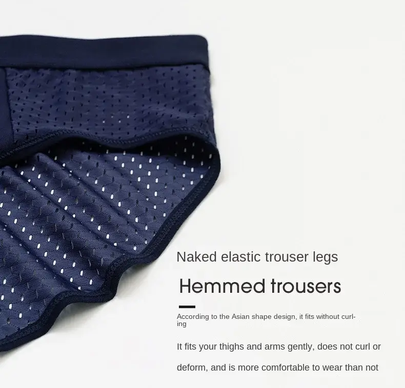 Homens sólidos verão roupa interior de seda gelo boxershorts cuecas respiráveis roupa interior de fibra de carbono de bambu anti-bacteriano oco calcinha — image 15