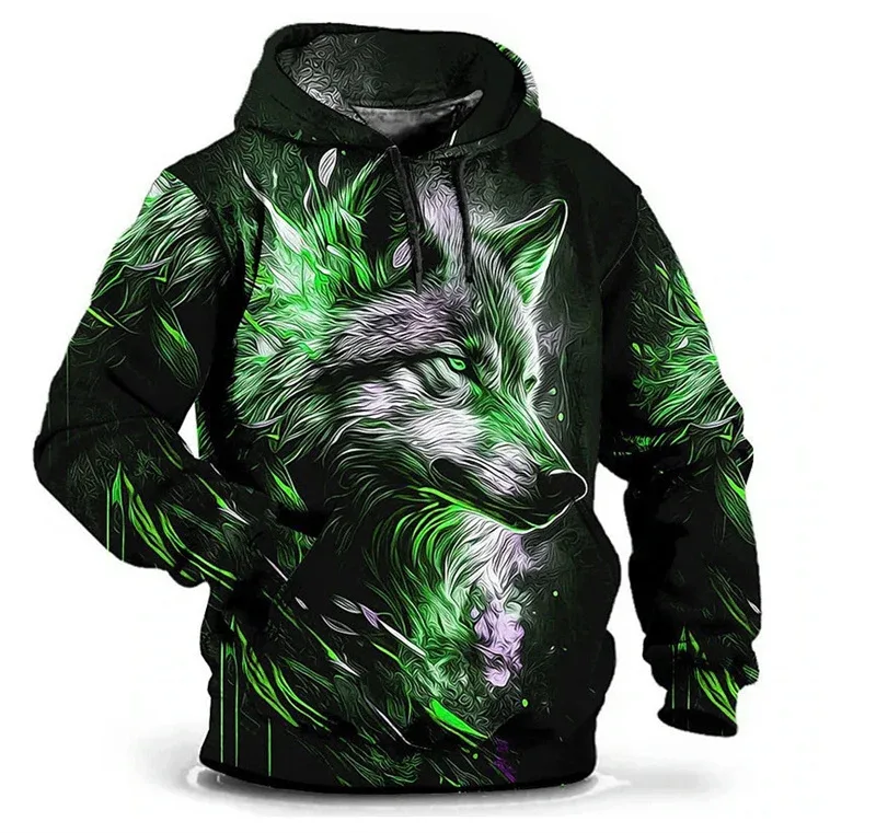 Moda lobo padrão moletom com capuz masculino manga longa rua hip hop 3d impressão animal moletom com capuz 6xl plus size casual hoodie — image 11