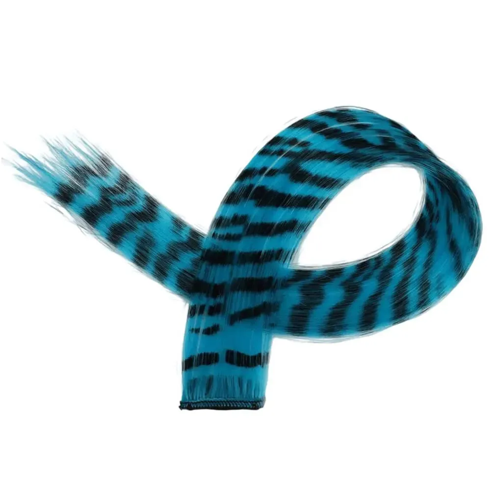 1Pc Clip-in Stripe Printed Synthetic Hair Colorful Long Straight Hair Pieces clip in Hair Extensions for Daily or Christmas wear — image 12