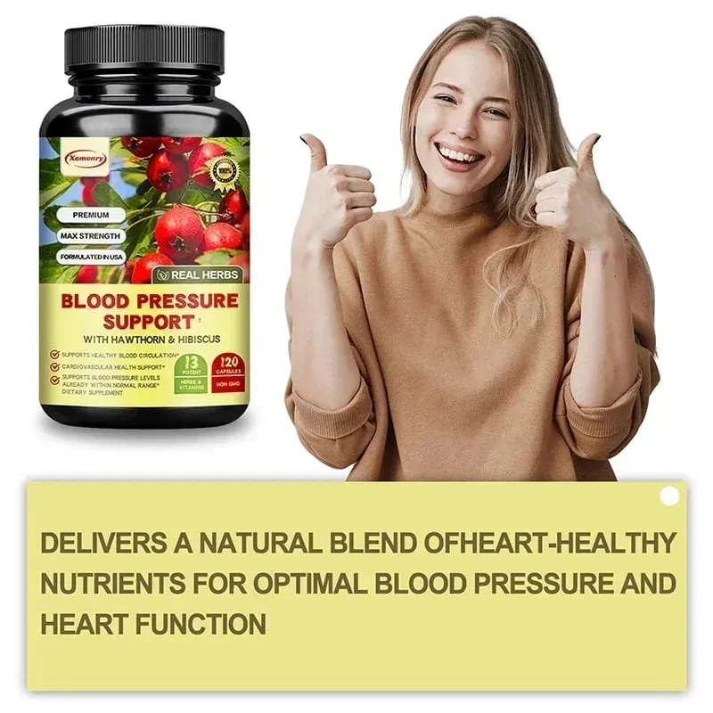 Suporta sa Presyon ng Dugo - Sinusuportahan ang Cardiovascular Health Nagpapalakas ng Enerhiya at Immunity para sa Kalusugan ng Puso - na may Hawthorn at Hibiscus — image 4