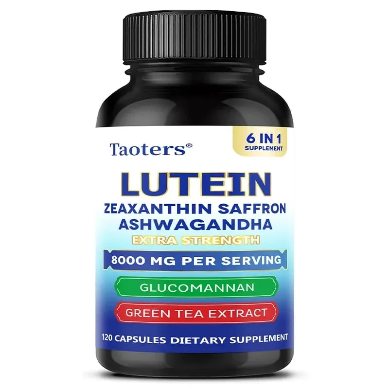 Lutein & Zeaxanthin 8000mg Capsules - Eye Vitamins for Vision Health Blue Light Protection Antioxidant & Skin Elasticity