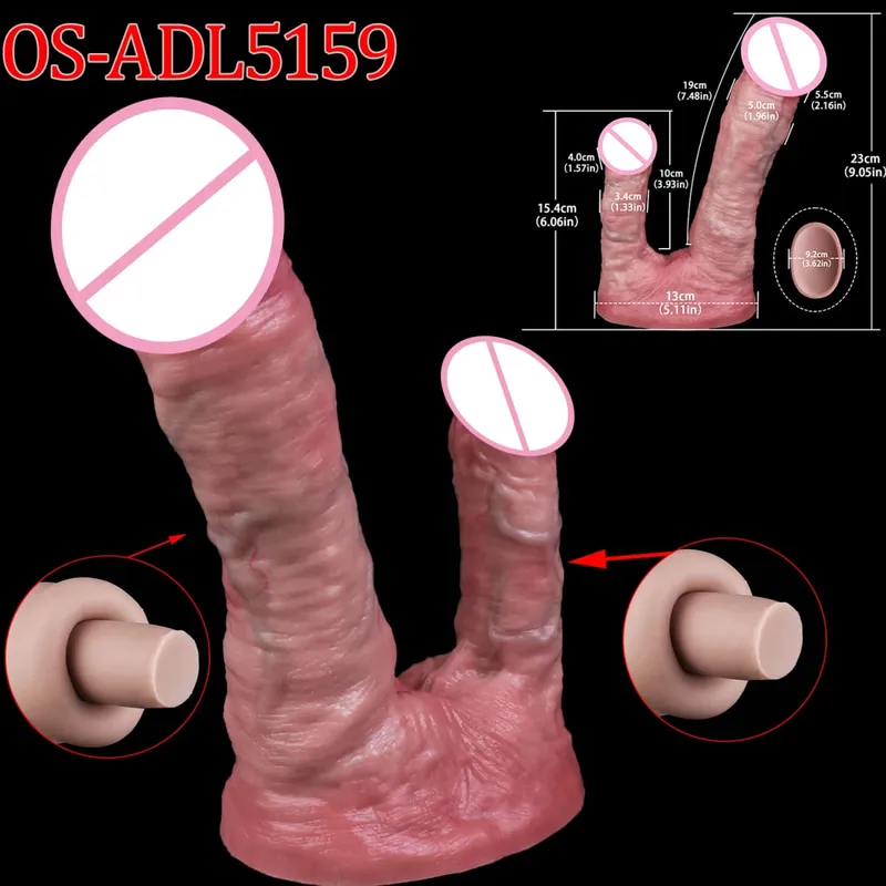 47cm Makatotohanang Mahabang Dildos Double Head Anal Vaginal Stimulator Sex Toy na May Sucker Para sa Lesbian Couples Gay Men Adult Tools — image 10
