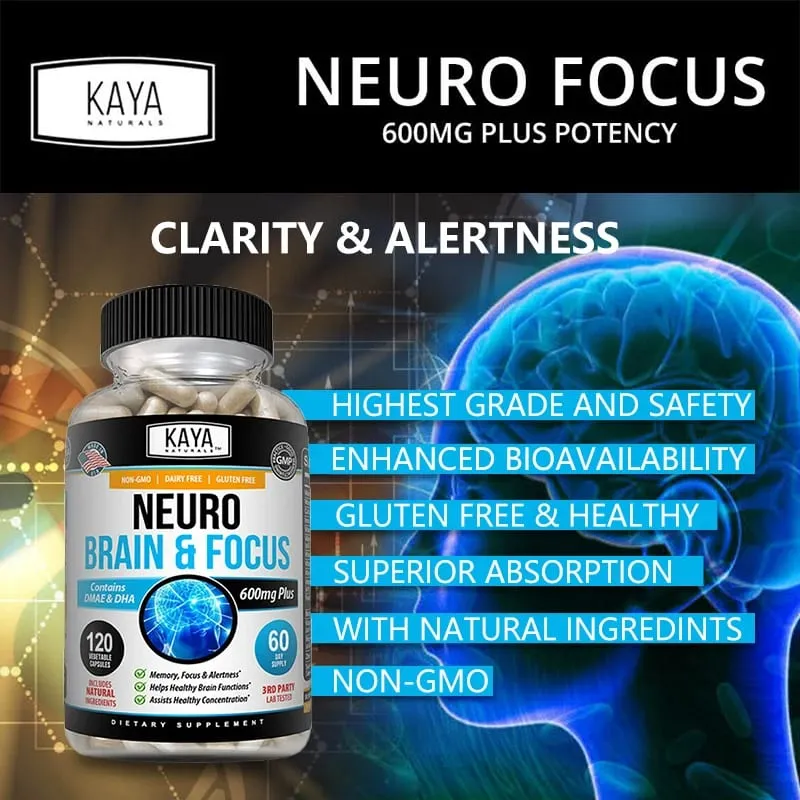 Nootropic Brain Booster Capsules - Vitamins Memory Concentration Clarity & Cognitive Performance Support Stress Relief — image 2