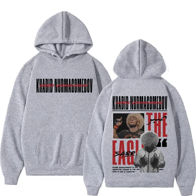 Khabib Nurmagomedov THE EAGLE Retro Hoodies Men Women Fashion Gothic Long Sleeve Pullovers Casual High Quality Hooded Sweatshirt — image 6