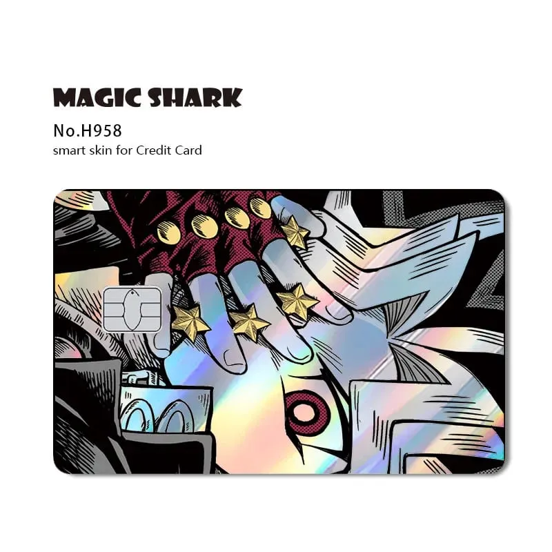 Magic Shark Yo-gi-oh Blue Eyes Dragon Game Shinny Holographic Laser Debit Credit Card Sticker Film Skin Front Cover