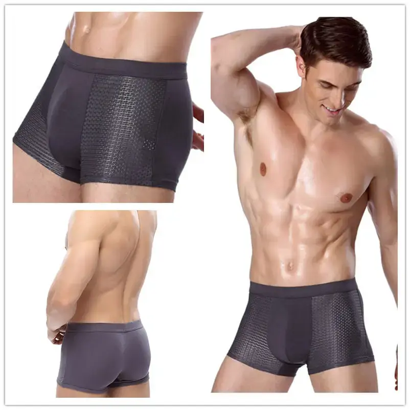 Panti ng Panlalaki Panlalaki Panlalaki Panlalaki Pack Shorts Boxers Underwear Slip Homme Calzoncillos Bamboo Hole Malaking Sukat — image 2