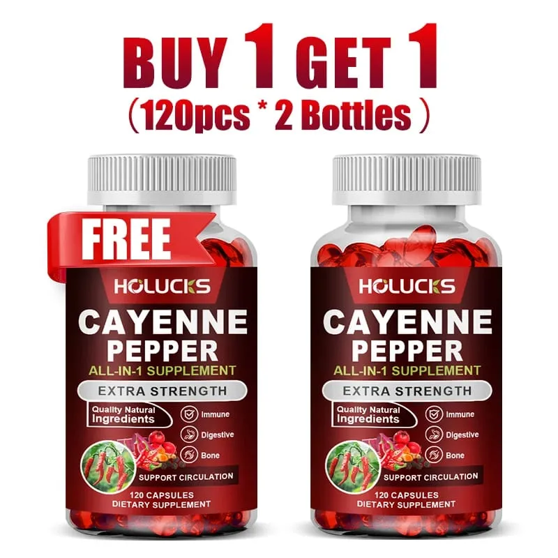 Advanced Cayenne Pepper Capsules with Vitamin D3 & K2 Support Circulation Immune Health & Digestive Comfort