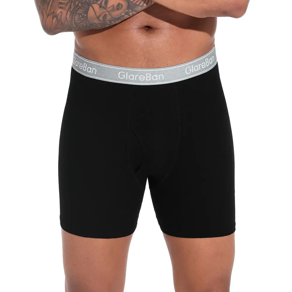 4 pçs preto perna longa 100% algodão boxer para homens nova roupa interior masculina marca calcinha e cuecas para homme shorts caixa deslizamento briefs — image 2