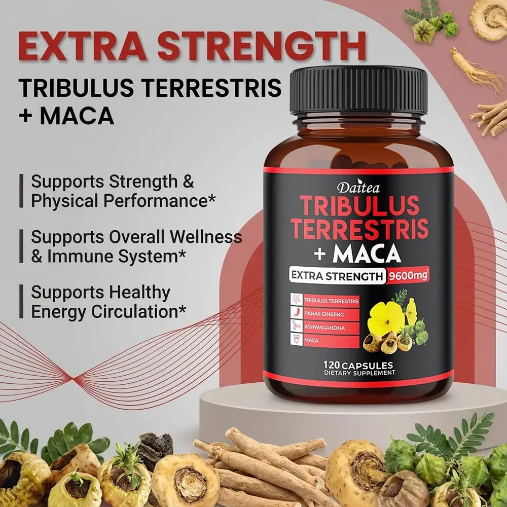 Tribulus Terrestris Capsules 7000mg with Maca Ginseng & Ashwagandha Energy Muscle Focus & Endurance Support for Men — image 4