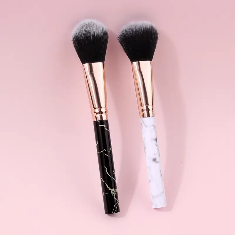 2Pcs Marble Handle Blush Brushes Soft Fluffy Face Makeup Brush For Cheek Blush Powder Cosmetic Blending Beauty Make Up Tools