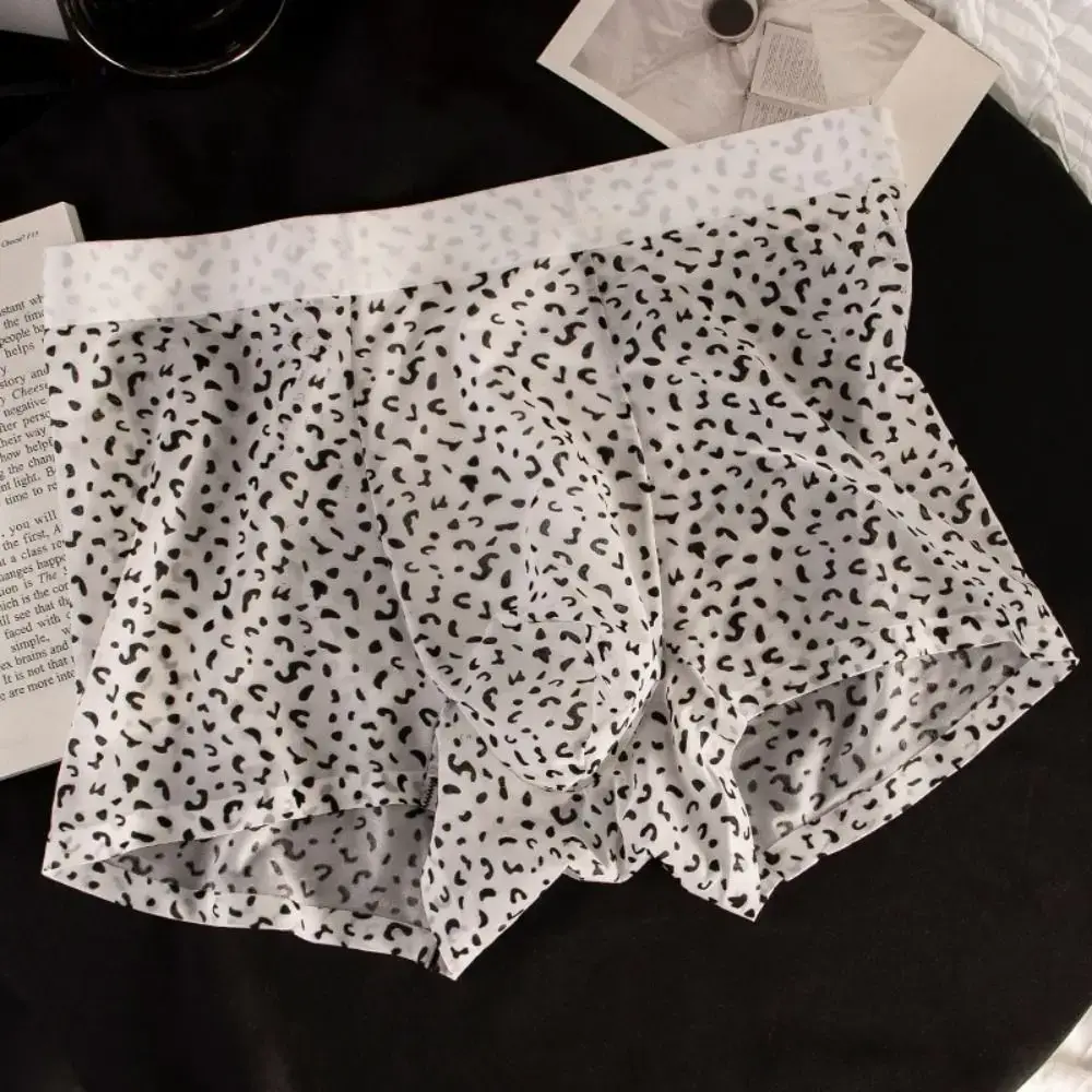 Celana Boxer Sutra Es Tipis Modis Celana Boxer Motif Macan Tutul Garis Tembus Pandang Celana Dalam Perasaan Dingin Mulus Sejuk Setiap Hari — image 14