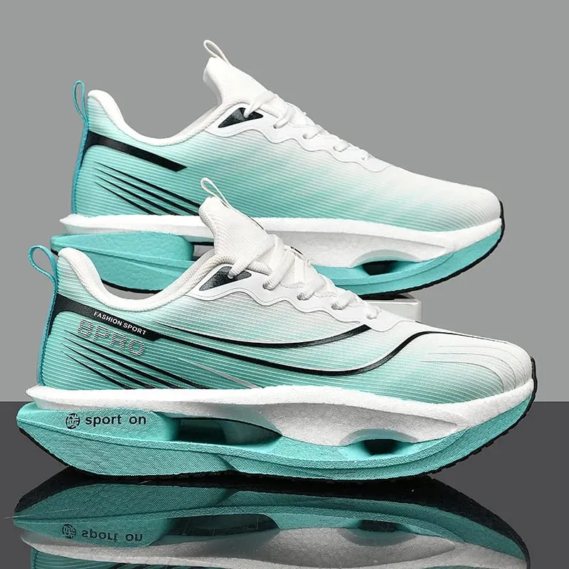 Men Sports Running Shoes Marathon Carbon Board Air Cushion Breathable Lightweight Women's Comfortable Athletic Nonskid Sneakers