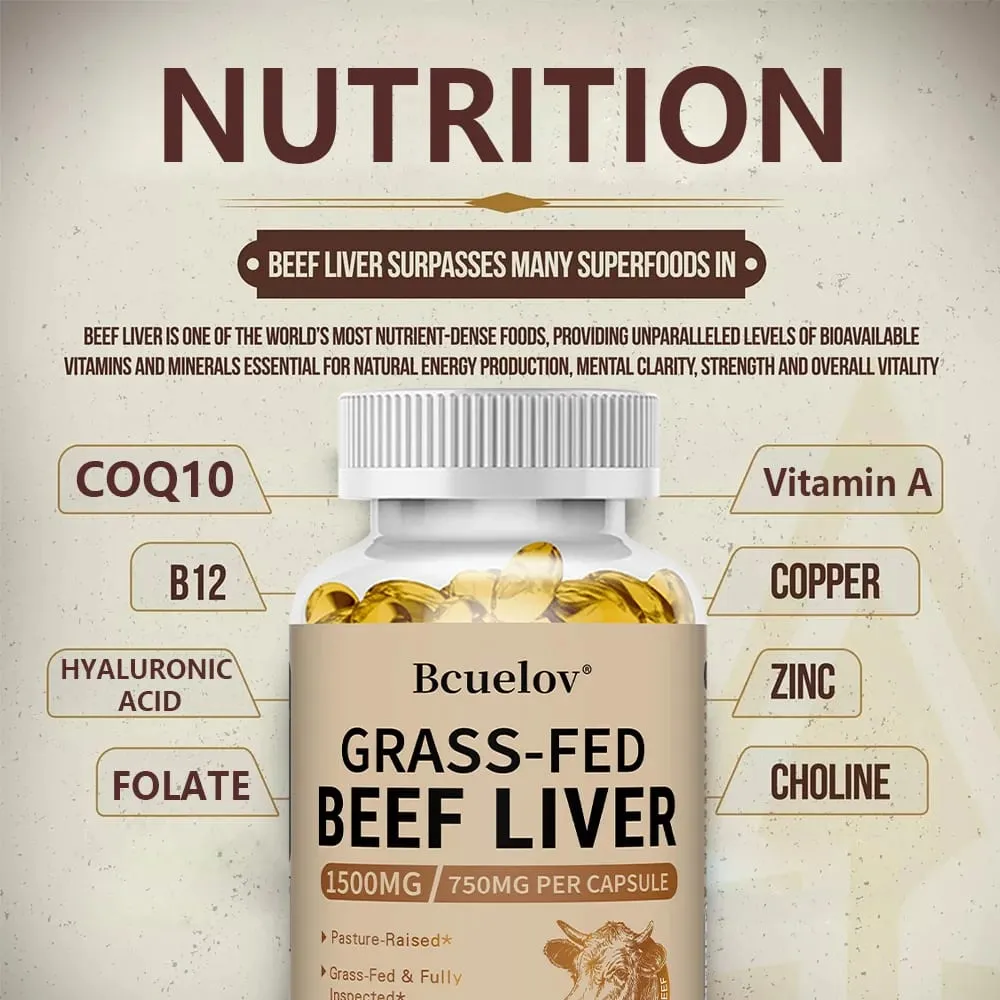 New Zealand Grass-fed Dried Beef Liver Capsules To Support Heart Brain Blood Liver Health and Immune System 120 Capsules — image 6