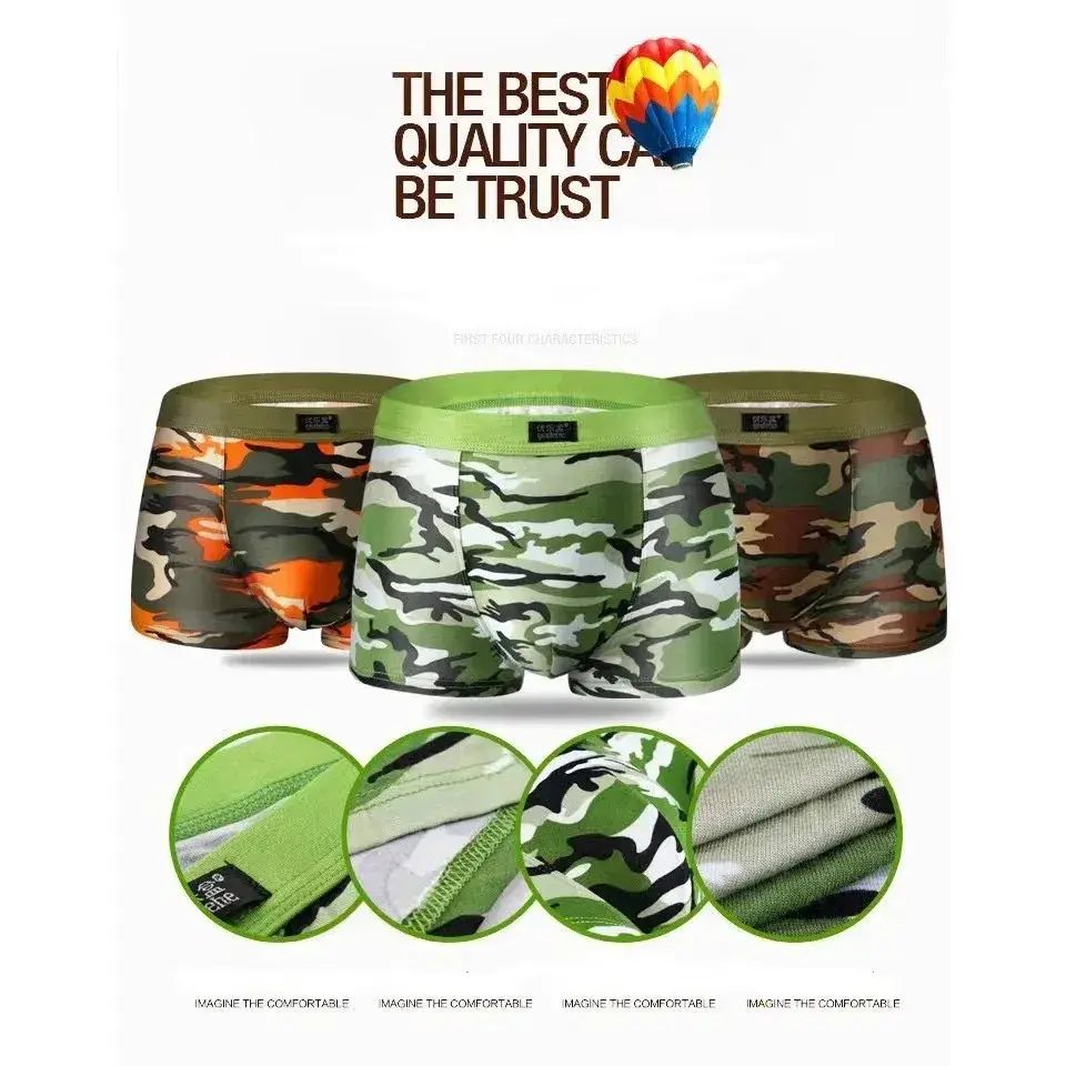 4Pcs Camouflage Boxer Men Underwear High-quality Bamboo Fiber High Elasticity Sexy Men Boxer Shorts Underwear Hombre Underpants — image 12