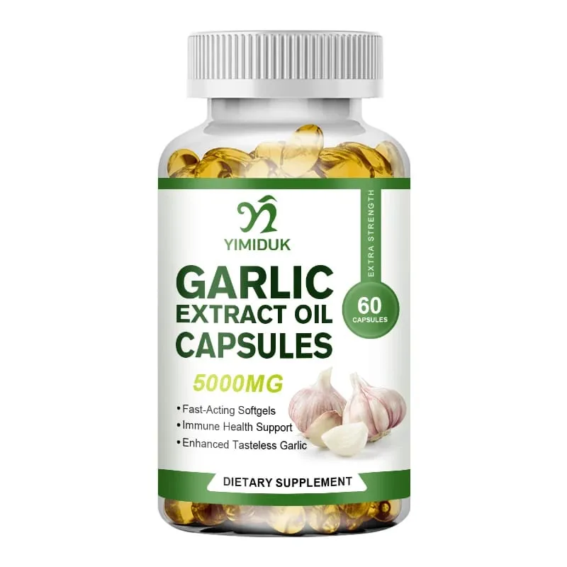Organic Garlic Oil Extract Capsules Immunity Improves Cardiovascular Function Support Increase Glutathione Level Cellular Detox