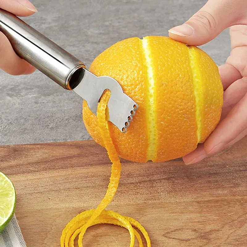 Stainless Steel Lemon & Orange Peeler - Dual-Purpose Citrus Fruit Knife Kitchen Gadget Bar Accessory Versatile Kitchen Tool — image 5