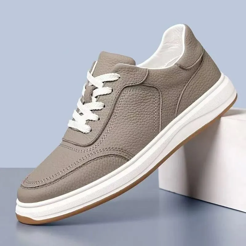 2026 New Men's Leather Shoes Casual Spring Autumn Fashionable Genuine Cowhide Slip-On Breathable Comfortable Anti-Slip Shoes — image 1