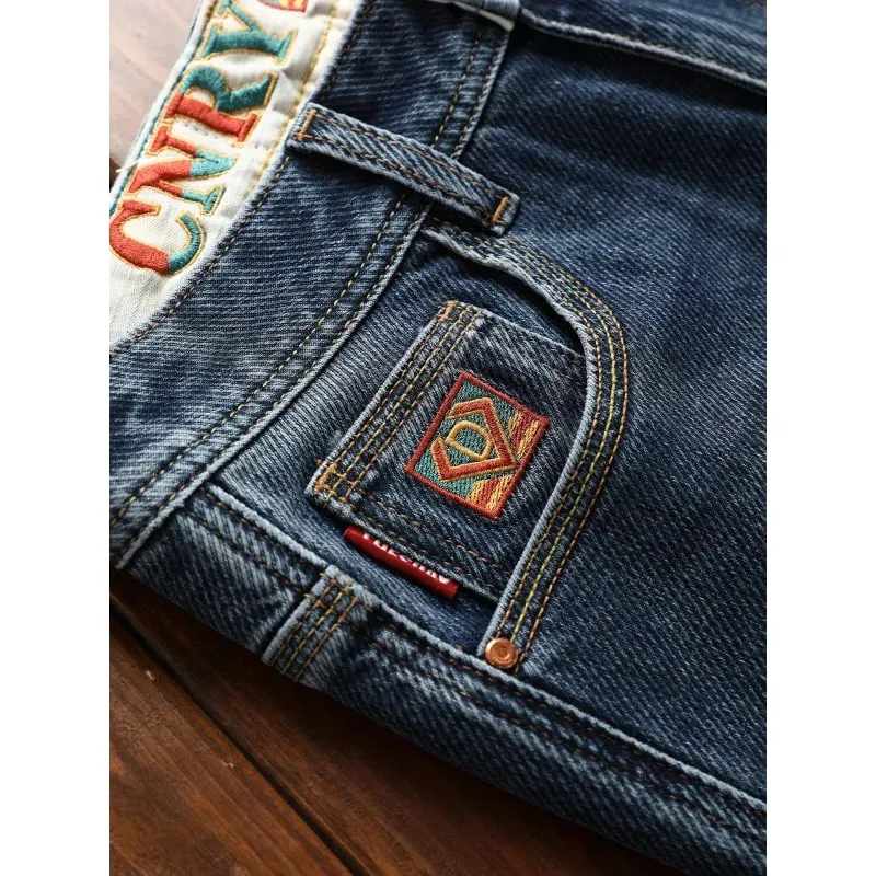 2025New Autumn Jeans Men's Slim Stretch Affordable Luxury Fashion Embroidery Long Skinny Pants