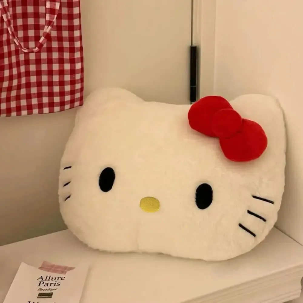 *Anime Sanrio Hello Kitty Cute Cartoon Head Plush Pillow Sofa Bedside Cushion Car Cushion Nap Pillow Birthday Gifts for Girl