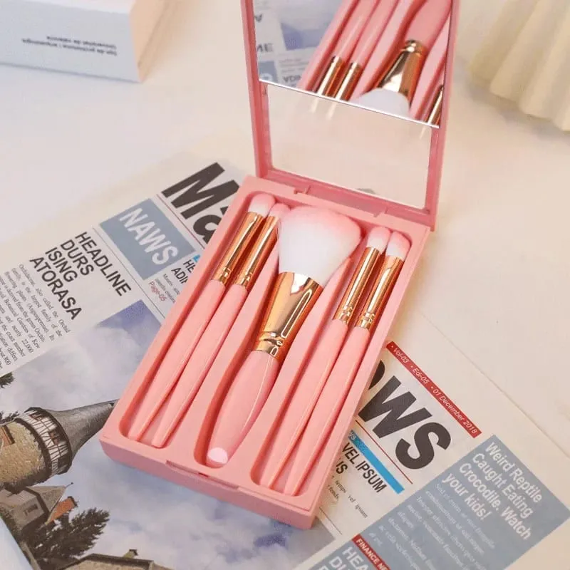 10pcs Pink Makeup Brush Set for Beginners Mini Portable Foundation Eyeshadow Brushes with Crystal Handle Includes Brush Pouch — image 13