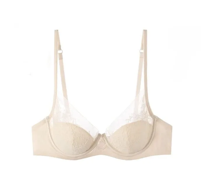 French-style na Lace at Satin Lingerie Set Magtipon ng Adjustable Straps Bra at Thin Padding Soft Wire ComfortMuslim Girls Underwear — image 13