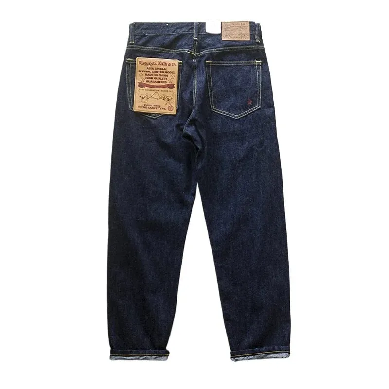 Japanese Vintage Denim Jeans with Sanding Featuring Red Stitching and Original Color for Autumn with Embroidery Jeans — image 7