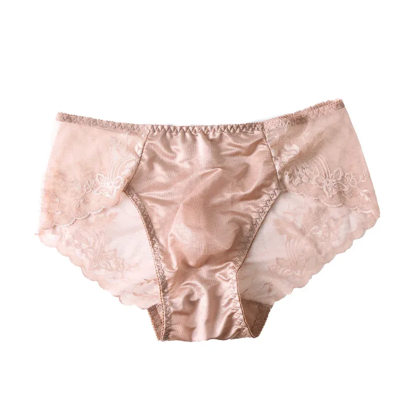Men's Lace Briefs 3d U Convex Pouch Lingerie Ice Silk Breathable Thin Underwear Sexy Low-Rise Panties Sissy Feminization — image 2