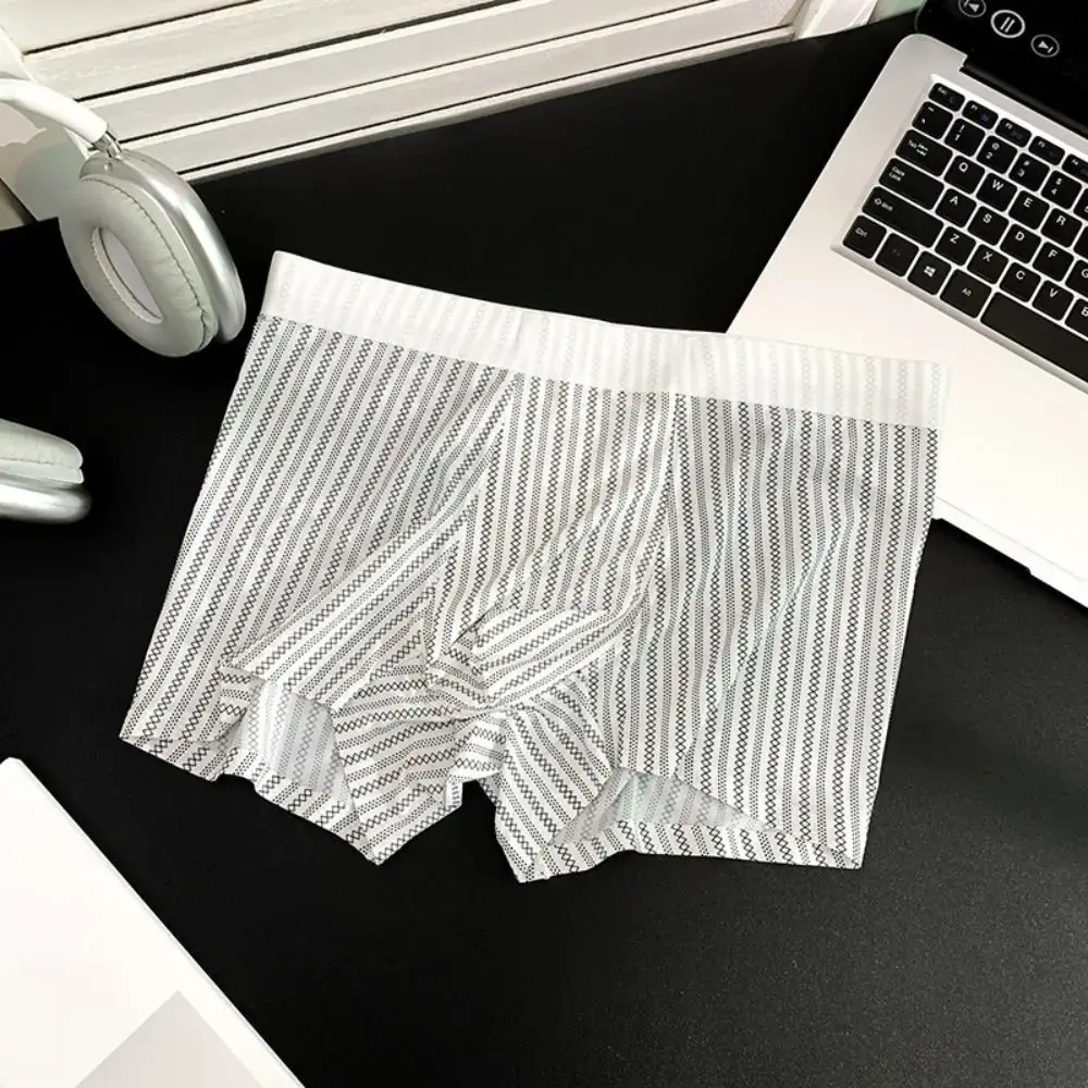Celana Boxer Sutra Es Tipis Modis Celana Boxer Motif Macan Tutul Garis Tembus Pandang Celana Dalam Perasaan Dingin Mulus Sejuk Setiap Hari — image 11