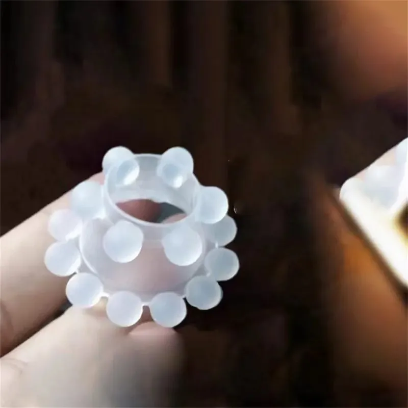 Anel peniano de cristal com manga, preservativo reutilizável, atraso na ejaculação, brinquedos sexuais para homens, bloqueio peniano, produtos íntimos, 1 peça — image 6