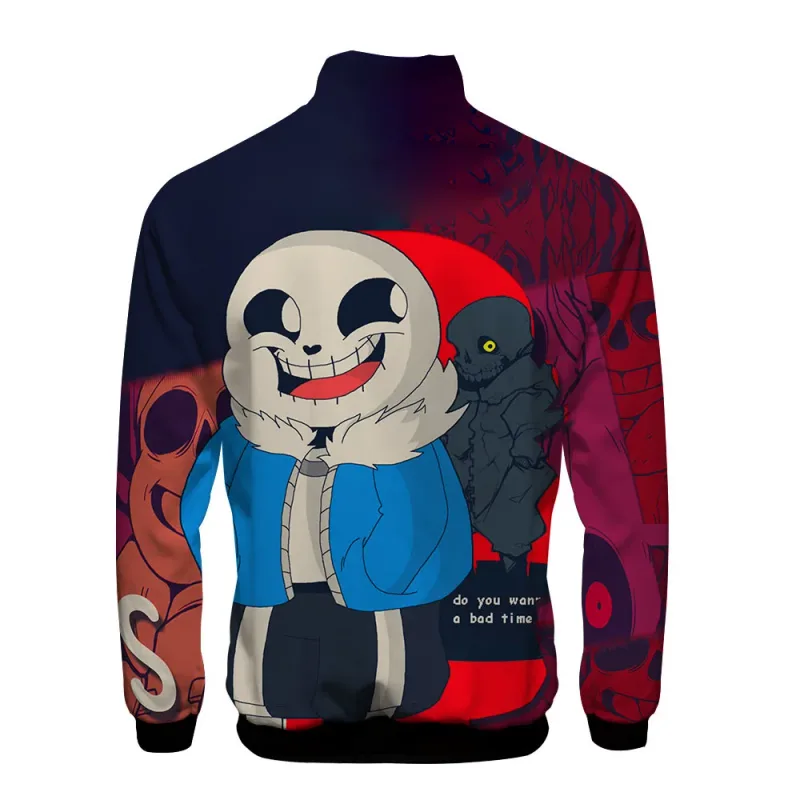 Luxo popular sans undertale 3d impressão zíper raglan jaqueta blusão meninos/meninas confortáveis gola jaquetas casacos — image 21