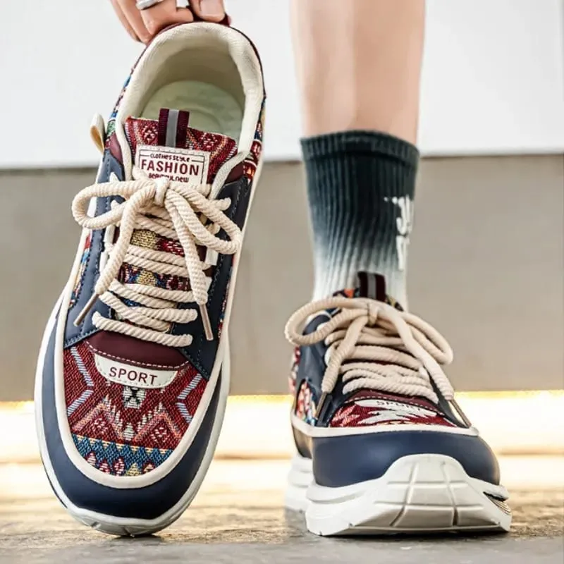 Luxury Men Trendy Casual Sneakers Outdoor Comfortable Platform Vulcanized Shoes Non Slip Wear-resistant Men Running Shoes Hombre — image 3