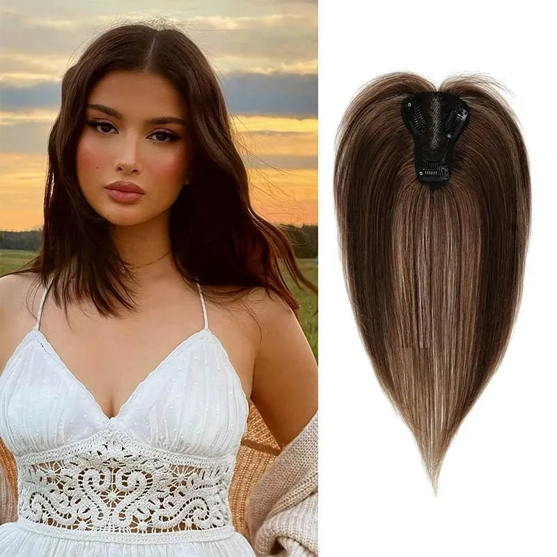 Wig Piece for Women with Bangs Covering Their White Hair and a Thin Invisible Replacement Piece for Their Hair — image 8