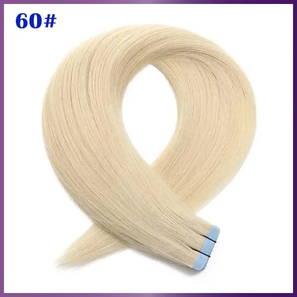 Tape In Hair Extension 100% Real Human Hair Straight Hair Seamless Invisible Skin Weft Remy Tape Ins Brown Blonde Womem — image 14