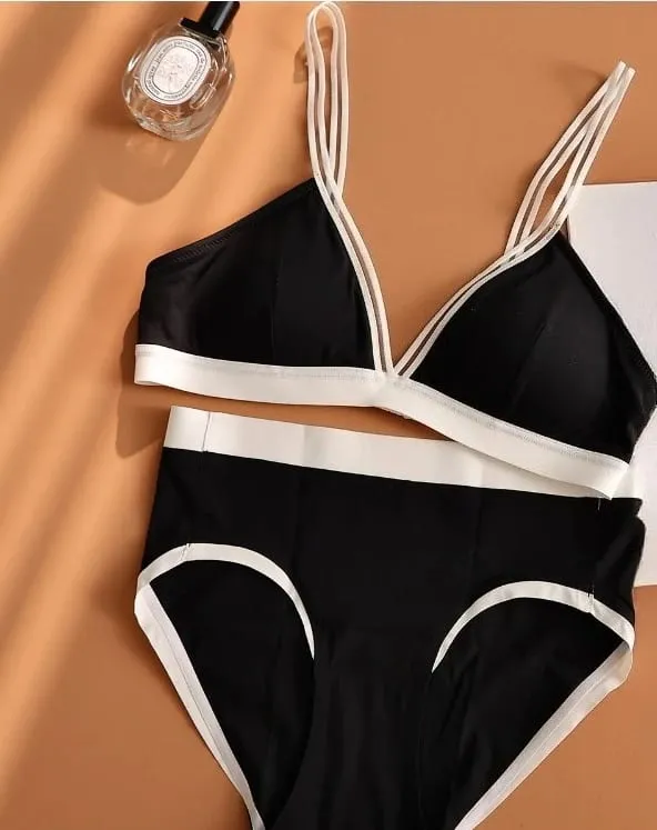 Deep V Triangle Bra for Women Small Bust Slight Gather Thin Strap Beauty Back French Style Seamless Light Soft Lingerie 32-38AB — image 4