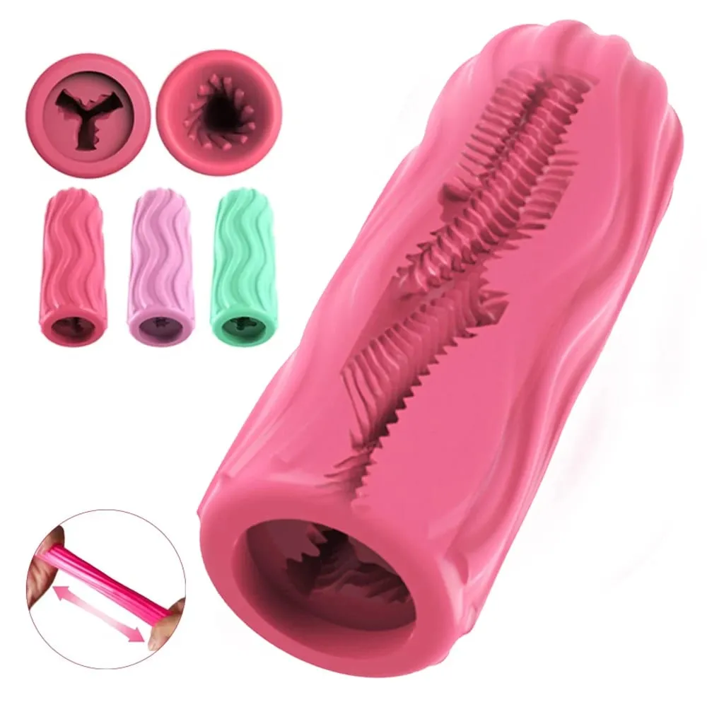 Portable Male Masturbation Cup for Men Safe Soft Fidget Toys Orgasm Male Masturbator Sex Toy Realistic Vagina Adult Goods — image 1