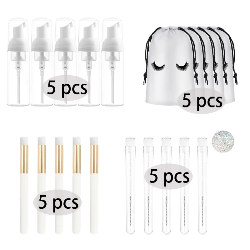 20/40Pcs 60ml 플라스틱 리필 가능 누출 방지 빈 폼 펌프 병 래쉬 샴푸 키트 여행 비누 디스펜서 페이스 워시 메이크업 도구