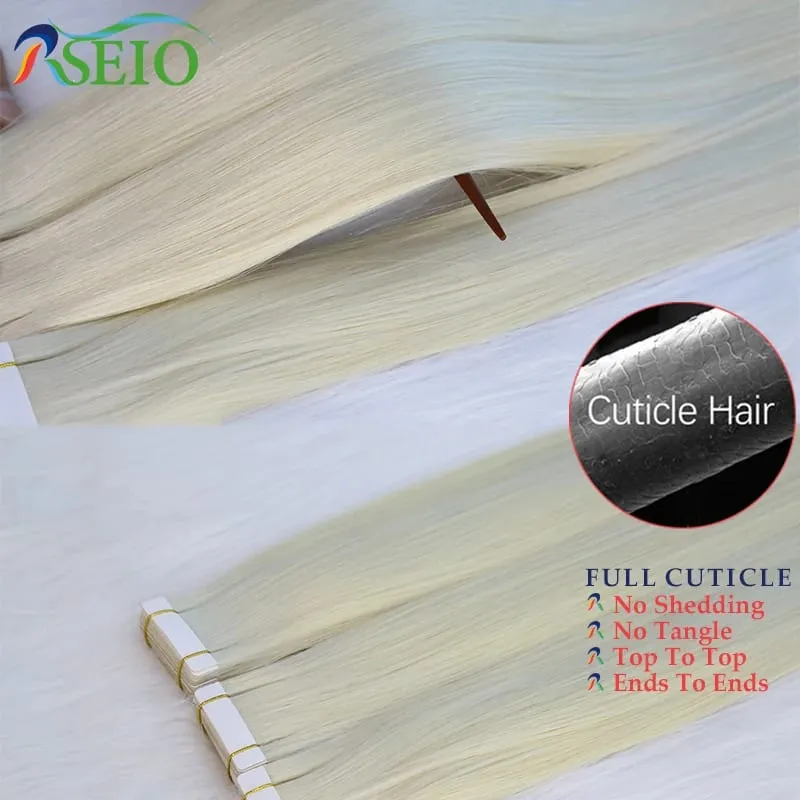 Tape In Hair Extensions Human Hair 100% Really Natural Hair Tape Ins Invisible Soft 16"-26" Black Brown Blonde For Salon — image 5